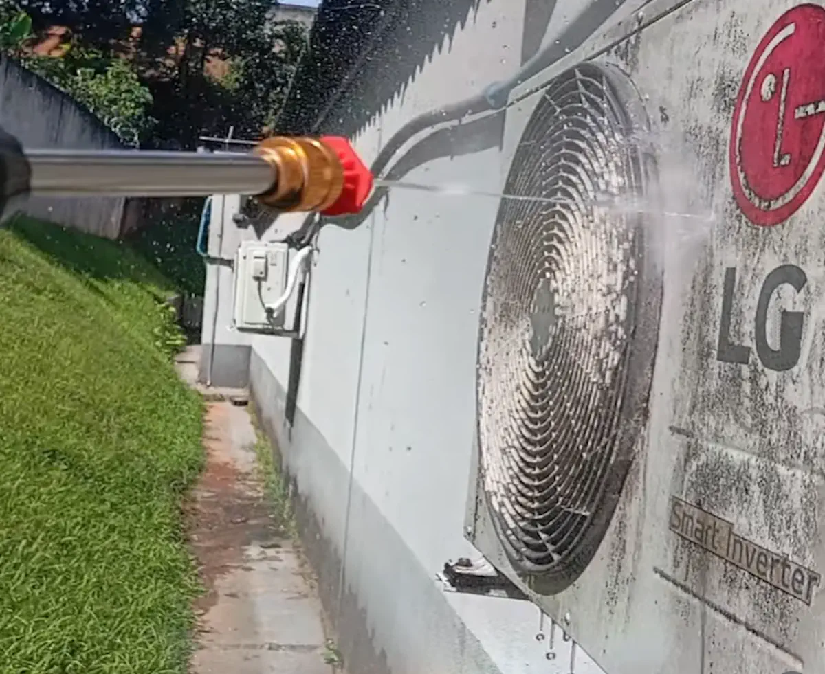 Higienização de condensadora do ar condicionado - manutencao de ar condicionado dl climatizacao embu