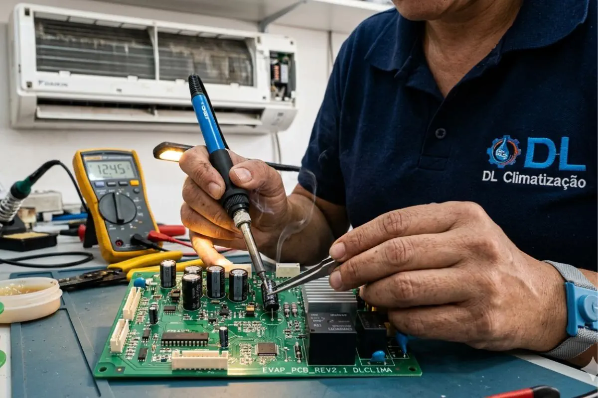 reparo em placa eletrônica da evaporadora de ar condicionado DL Climatização Embu 1200x800